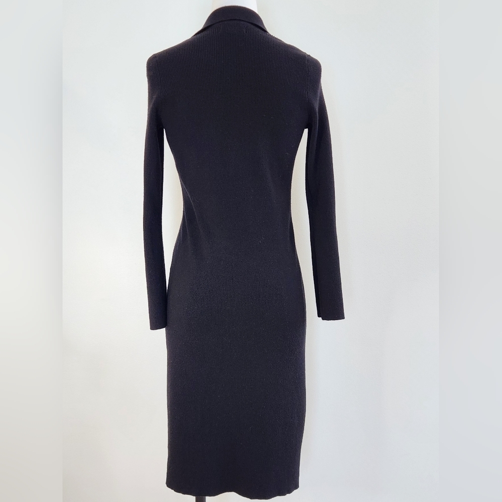 || MARLED || black sweater dress, or cardigan, sz medium, ribbed, button down - Picture 7 of 10